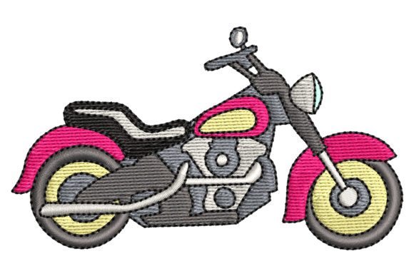 Classic Motorcycle Embroidery Design