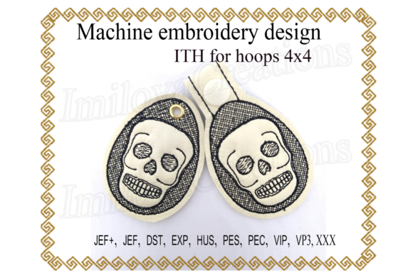 Key Fob Skull – In the Hoop