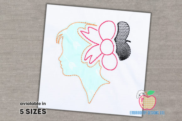 Silhouette Ponytail Girl with Bow